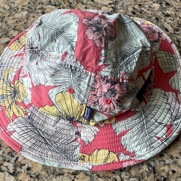 Patagonia Floral Bucket Hat - Pink, Yellow, Green - Picture 1 of 5